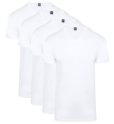 4x koszulka T-shirt Alan Red Basic V-neck | 100% Bawełna, Biały, Rozmiar L