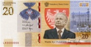Banknot kolekcjonerski 20 zł Lech Kaczyński 2021 z folderem UNC