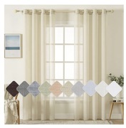 Zestaw 2 Zasłon Firanek Przezroczystych lnianych 140 x 260cm