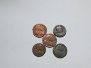 Zestaw 5 x Szeląg August II Sas 1752-1754 