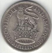 Wielka Brytania 1 szyling shilling 1936 - 23,59 mm - srebro Ag - nr 2