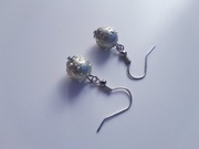 Zielone śniezne kule #handmade kolczyki