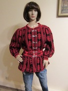 Hand made vintage sweter damski skandynawski wełniany na haftki _ XS