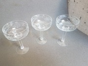 Kieliszki kryształ 3 szt. / Huta Zawiercie / PRL