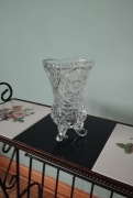 Wazon kryształowy na nóżkach - vintage lata 70'-80' XX wieku (stan idealny)