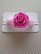 Opaska z różyczkami na chrzest, urodziny, wesela