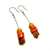 Fiolekart - Kolczyki, biżuteria artystyczna - Bursztyn, Koral...