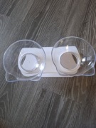 Podwójna miska dla kota na stojaku – jedzenie + picie