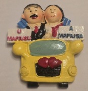 Magnes na lodówkę ceramiczny U MAFIUSU Włochy Sycylia Palermo Italy(2K).