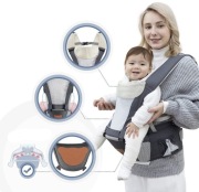 Ergonomiczne Nosidełko Besrey 6w1 – Siedzisko Biodrowe, Szare