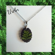 Naszyjnik prawdziwa paprotka w żywicy GRATIS