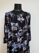 Sukienka w kwiaty elegancka 3XL luźna codzienna klasyczna długość maxi