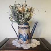 Konewka ozdobna decupage retro kwietnik wazon