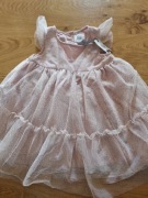 Sukienka krótki rękaw,r 80,tiulowa, COOL CLUB,nowa