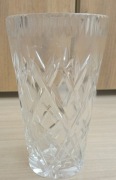 Wazon kryształowy PRL Vintage, szlifowany, 15 cm wys.