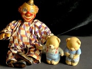 BISKWITOWE lalki,ARLEKIN,NIEDŹWIADKI,SYGNATURY 3szt.