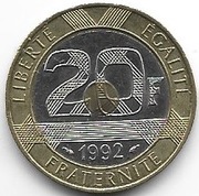 Francja 20 fr.1992 okol.