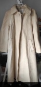 Karner wełniany długi płaszcz vintage czysta wełna M