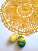 Wielkanocna szydełkowa serwetka + jajka /pisanki