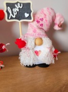 Gnom, skrzat walentynki ozdoba prezent hand made