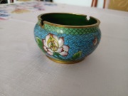 Zabytkowa, nieskazitelna popielniczka Cloisonné z lat 40. XXw