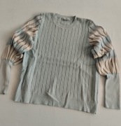 GALLERY damski sweter bufiaste rękawy turkus/lilia XL/42