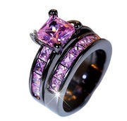 Pierścionki Czarna Powłoka Miedź Cyrkonia Rose LILAC DREAM