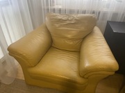 Fotel skórzany Kler z 3-osobową sofą rozkładaną