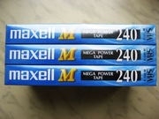 3 pack kasety video MAXELL M POWER TAPE E-240