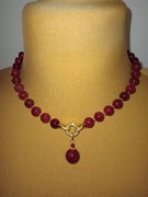 Naszyjnik kolia z czerwonego agatu 10 mm