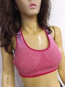 Biustonosz sportowy XS/S różowy melanż top fitness gym racerback