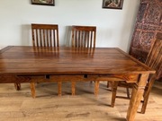 Stół z palisandru indyjskiego + 6 krzeseł