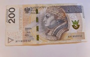 Banknot obiegowy 200zl Seria AY
