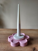 Flower Yarn Spinner, obrotowy stojak na włóczkę w kształcie kwiatka -różowy