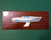 Model jacht CUMULUS łódź żaglowa MSJ Szczecin 50x20x7cm UNIKAT