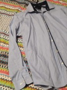 Błękitna niebieska koszula w kratkę Selected Slim fit XL
