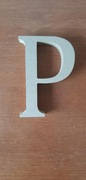 Litera P z płyty MDF / dekoracja, ozdoba np. na drzwi / do postawienia