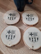 Barcelona Fc. Podkładka pod kubek. Naturalne drzewo