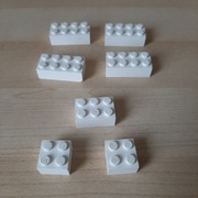 Lego Bricks Cegły białe 2x (7 szt)