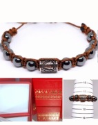 BRANSOLETKA RUNA VALKNUT LUB WYBÓR STAL 316L KAMIEŃ HEMATYT 10 MM WYMIAR  