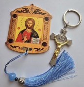 Ikonka prawosławna do samochodu brelok Pamiątka z Grecji Meteory Kalambaka 