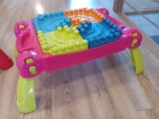 FISHER PRICE - MEGA BLOKS stolik z klockami (róż lub nieb.) + torba klocków