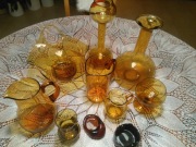 Szkło miodowe - użytkowe - lata 80