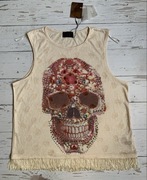 Stylowa Bluzka Damska Primark Skull Boho Etno Rock 40 M/L Rare Unikat Nowa