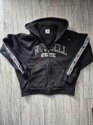 Czarna bluza ciepła bawełniana z kapturem na zamek S russell athletic