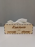 Drewniany Chustecznik z grawerem pudełko na chusteczki ze sklejki ECO