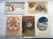 Kartki pocztowe początki PRL-u lata 40 XX w 5 szt