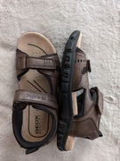 Nowe skórzane eleganckie brązowe buty sandały na rzepy Geox Respira 39