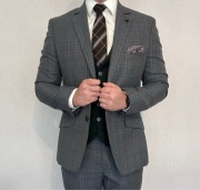 Garnitur szary krata Evenemen 176/104/90