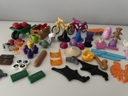 Lego akcesoria rower deskorolka czapka instrumenty narty miś konewka miotła